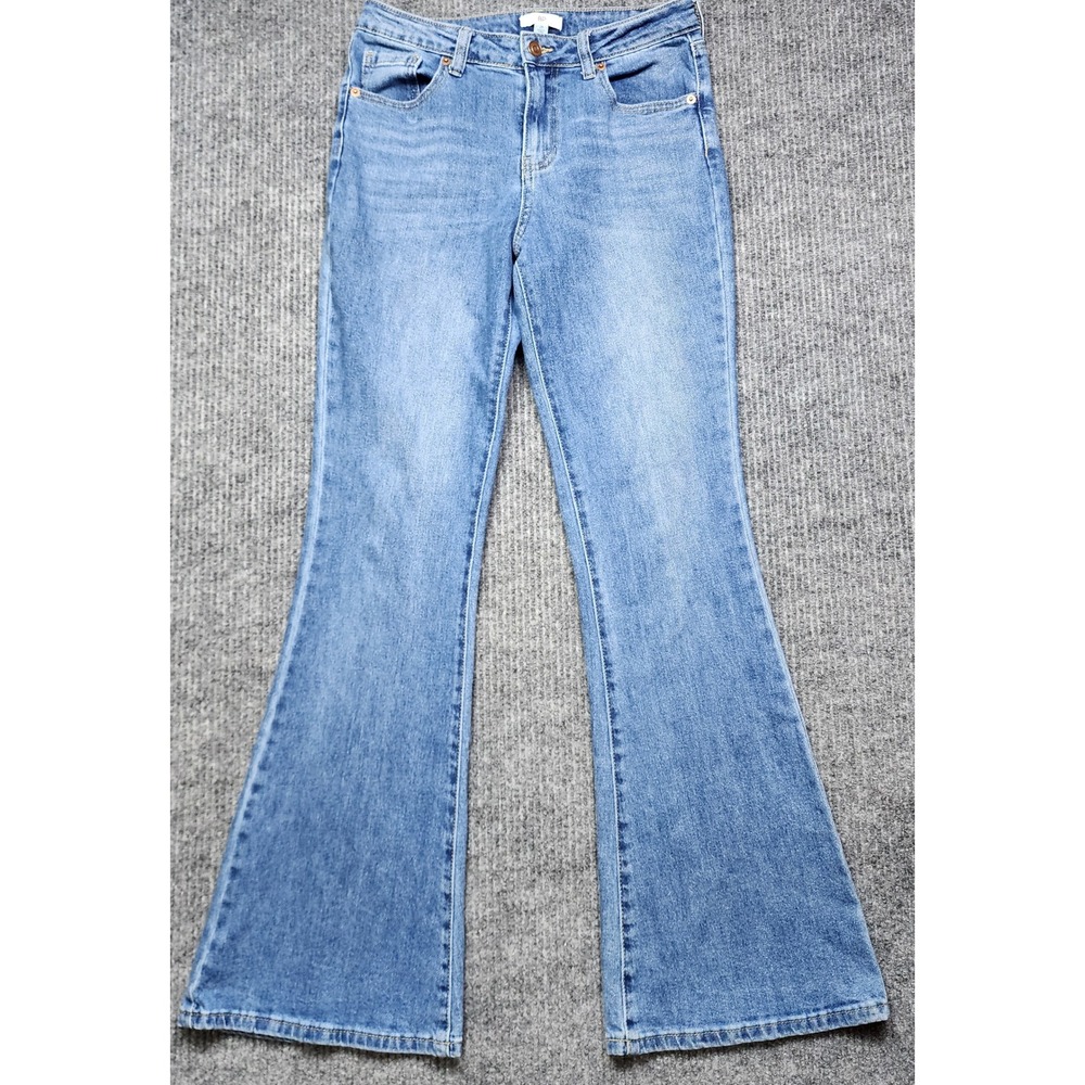 BP Nordstrom Womens 28 Mid Rise Flare Jeans Medium Wash Stretch Denim